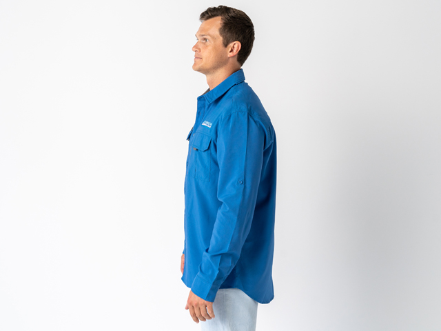 Superior Mens Syzmik Fishing Shirt Blue (Each) - SUP-FISH-M-BLUE-XXX